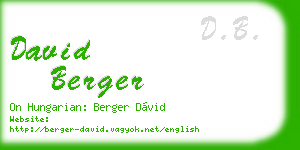 david berger business card