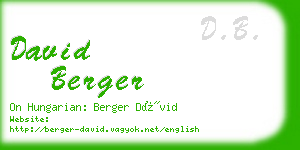 david berger business card